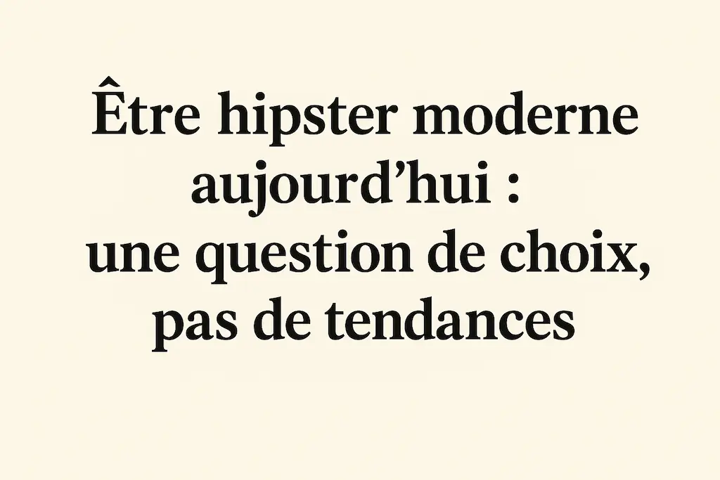Hipster Moderne Choisir 1 style de vie conscient maintenant